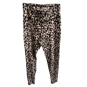 Victorias Secret Leopard‎ Print High Waisted Leggings Pockets Athletic 12 Y2K